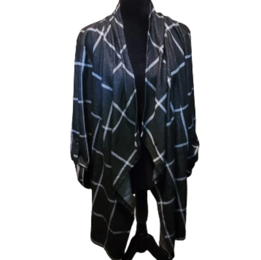 Grey/white window pane plaid jacket